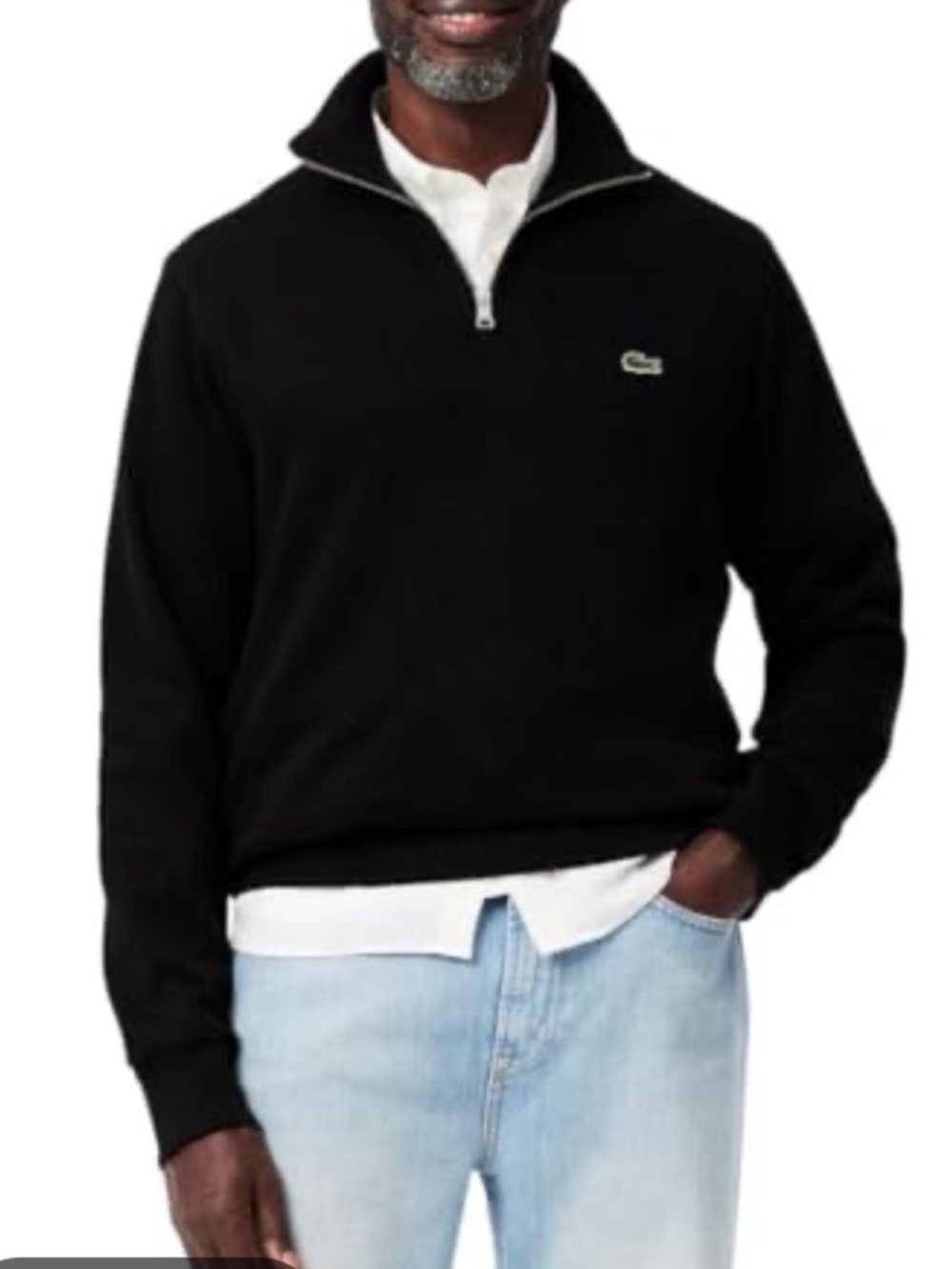 Lacoste Men's Black Half-Zip High Neck Sweater 3X